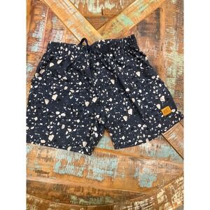 Mens Bronte Black Tan Speckled Athletic Short Unlined Size XL